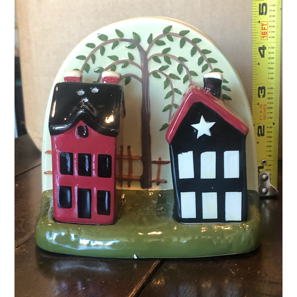 NIB 90's Vintage Collections Etc Fall Country Napkin Salt Pepper Set Farm Ranch - Picture 5 of 14